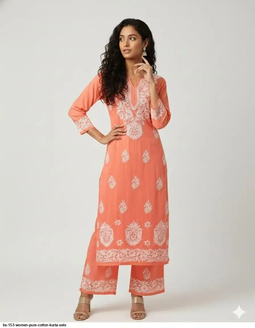 BS 153 WOMEN PURE COTTON KURTA SETS 3