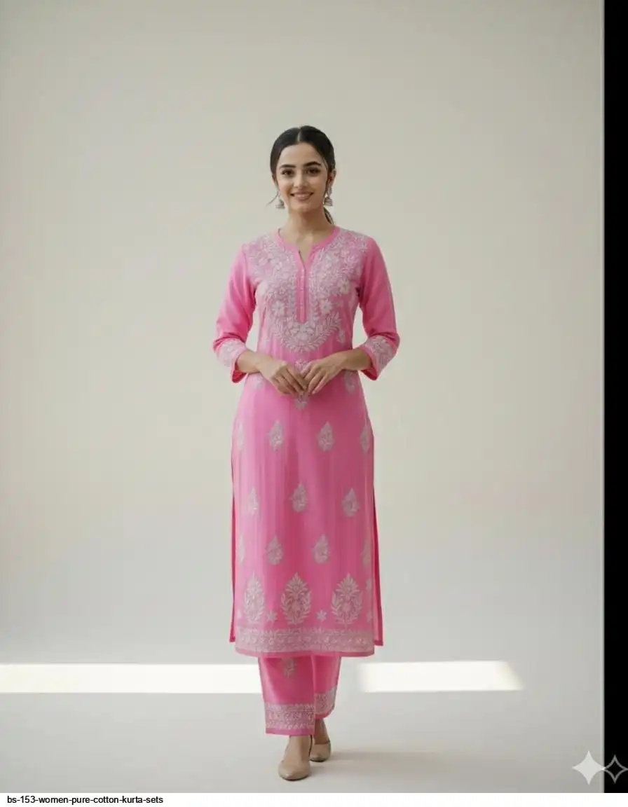 BS 153 WOMEN PURE COTTON KURTA SETS 4