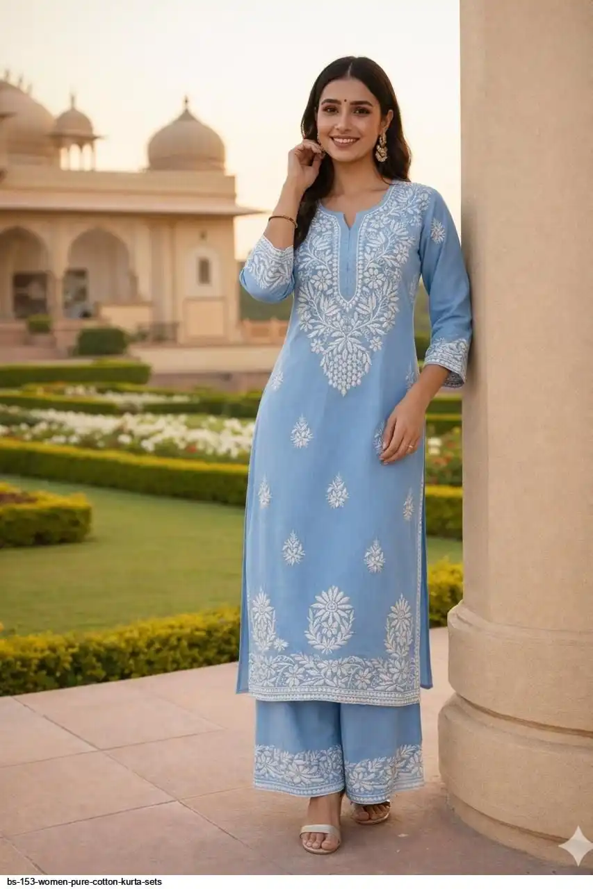 BS 153 WOMEN PURE COTTON KURTA SETS 5