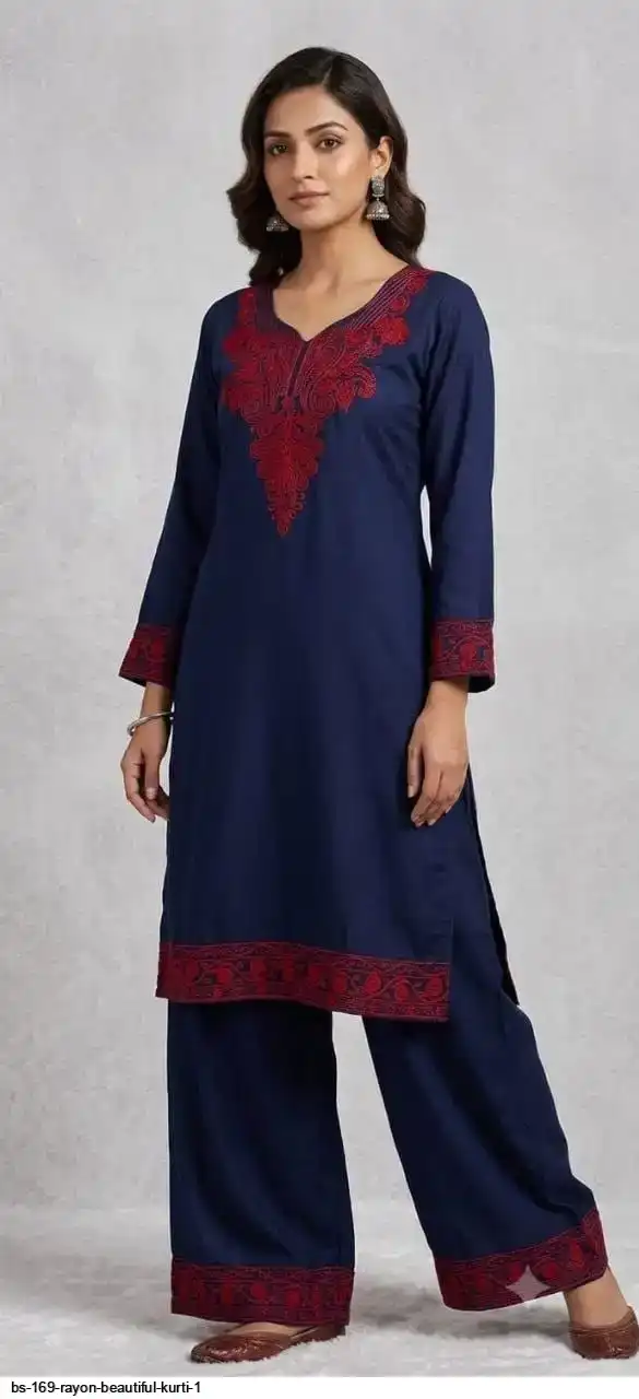 BS 169 RAYON BEAUTIFUL KURTI 1