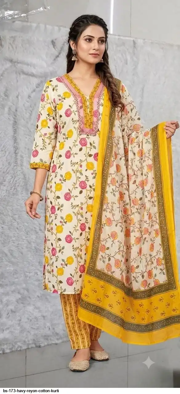 BS 173 HAVY REYON COTTON KURTI 3