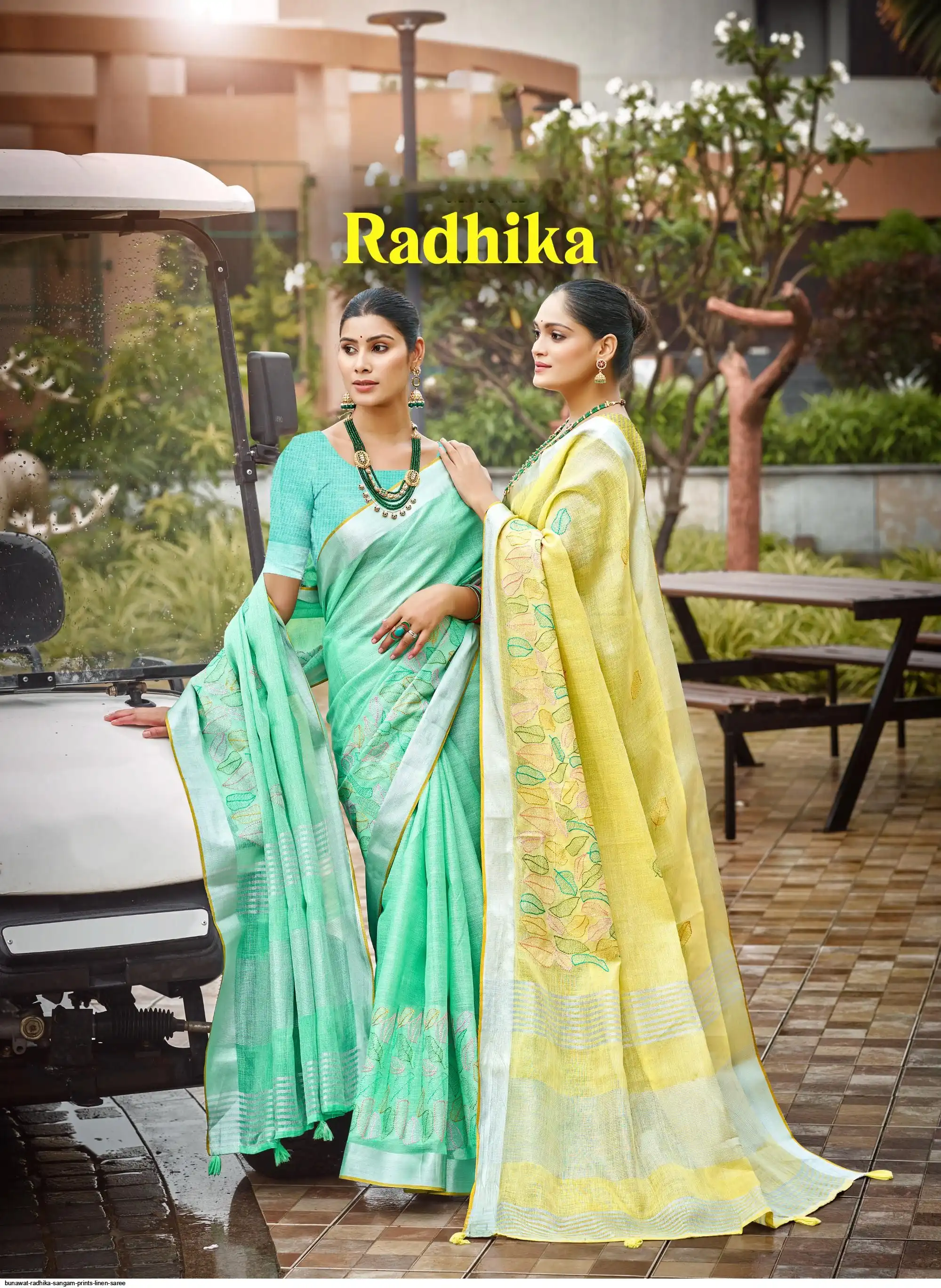 BUNAWAT RADHIKA SANGAM PRINTS LINEN SAREE