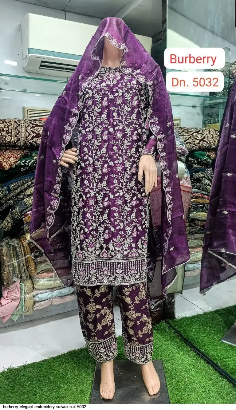BURBERRY ELEGANT EMBROIDERY SALWAR SUIT 5032 A
