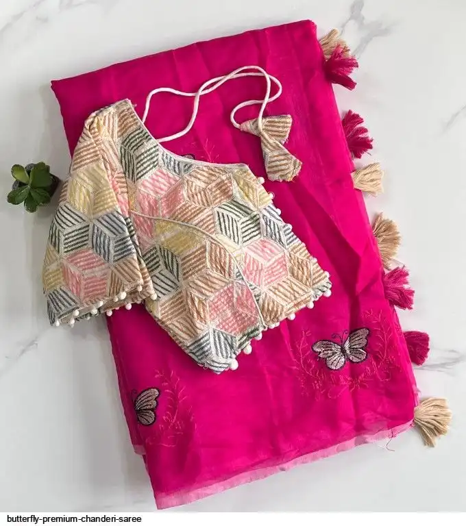 BUTTERFLY PREMIUM CHANDERI SAREE 5