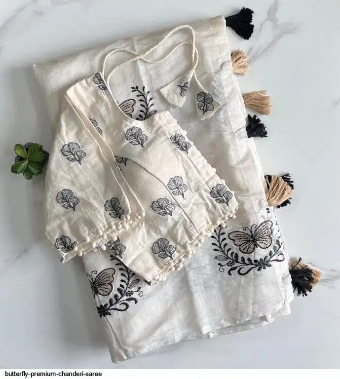 BUTTERFLY PREMIUM CHANDERI SAREE 7