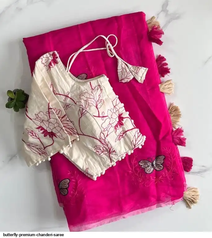 BUTTERFLY PREMIUM CHANDERI SAREE 6