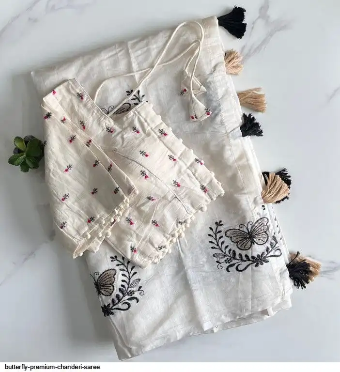 BUTTERFLY PREMIUM CHANDERI SAREE 8