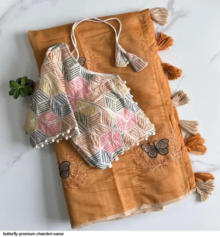 BUTTERFLY PREMIUM CHANDERI SAREE 9