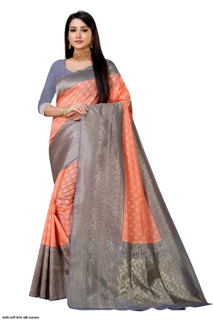 BUTTI SOFT LICHI SILK SAREES B