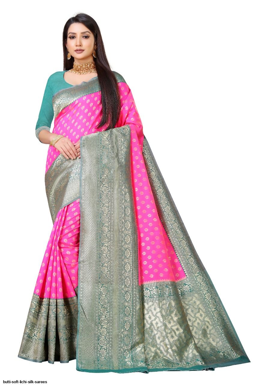 BUTTI SOFT LICHI SILK SAREES A