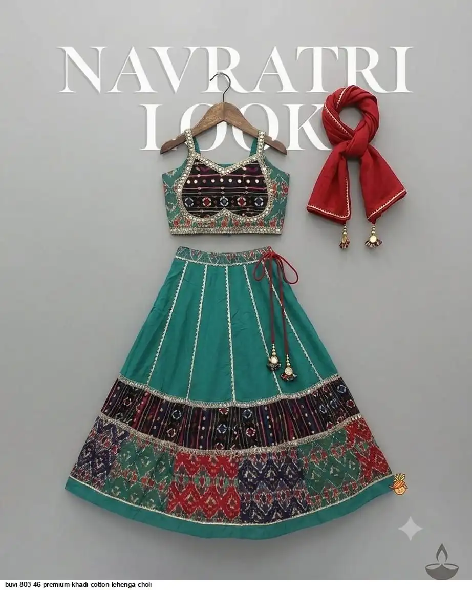 BUVI 803 46 PREMIUM KHADI COTTON LEHENGA CHOLI 2
