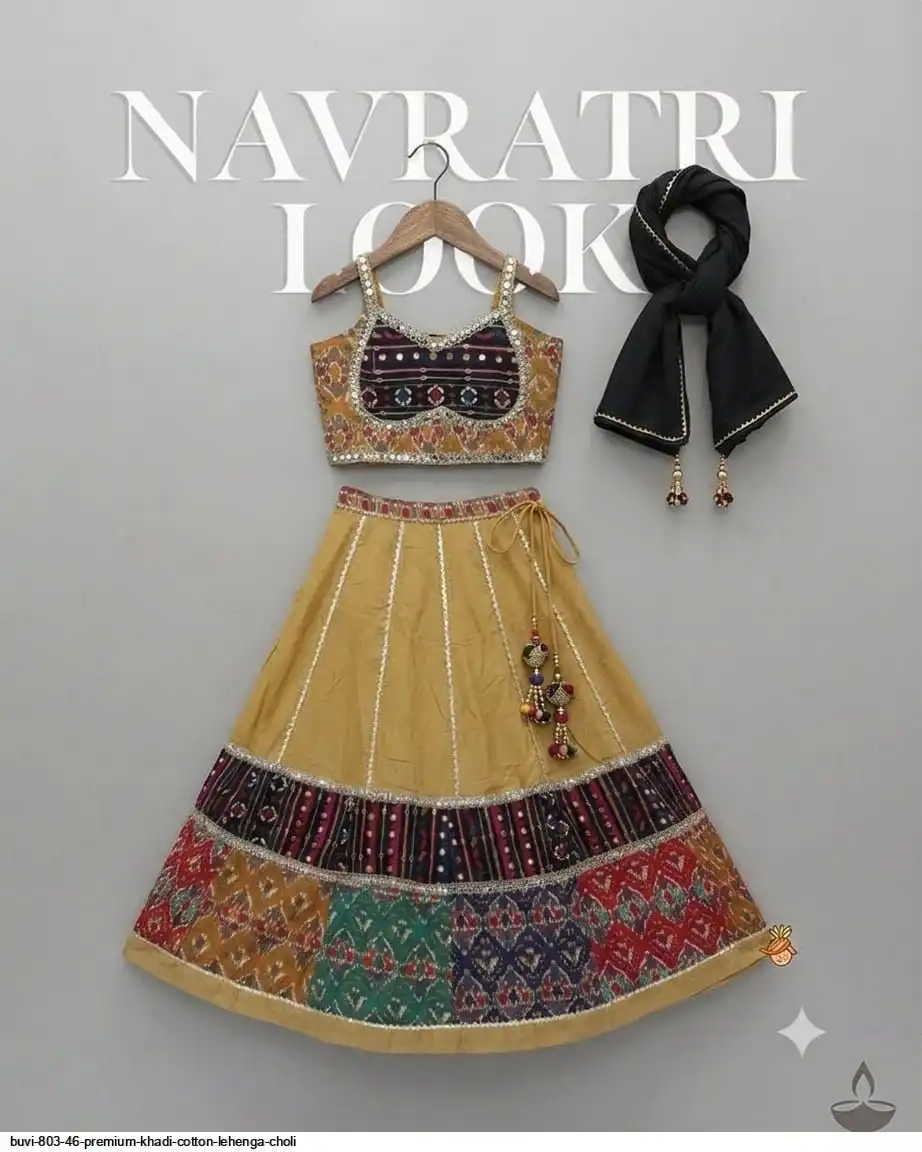 BUVI 803 46 PREMIUM KHADI COTTON LEHENGA CHOLI 1