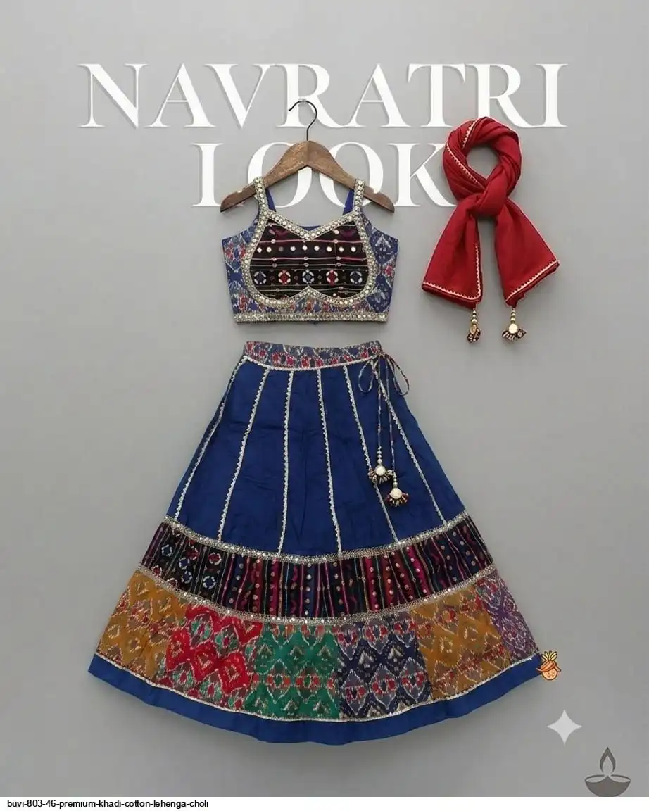 BUVI 803 46 PREMIUM KHADI COTTON LEHENGA CHOLI 3