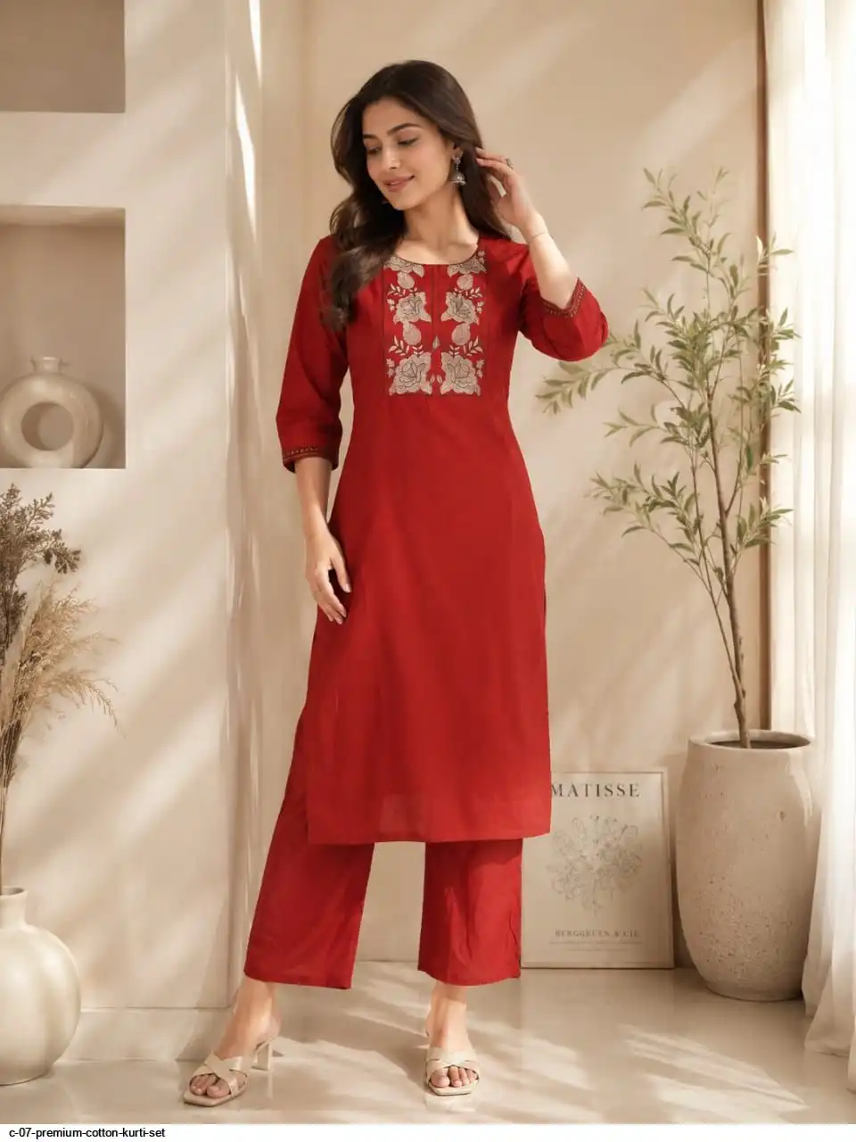 C 07 PREMIUM COTTON KURTI SET D