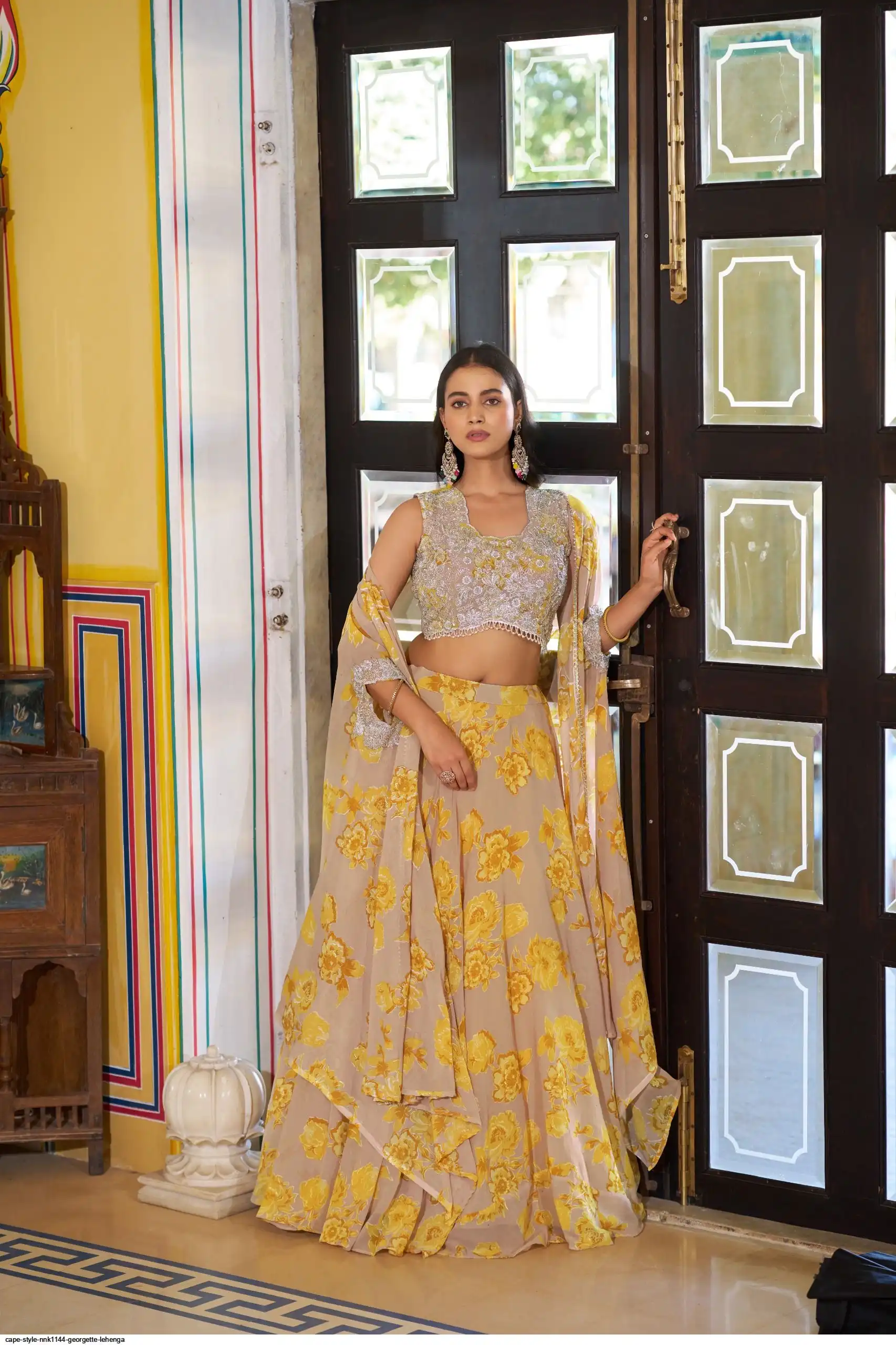 CAPE STYLE NNK1144 GEORGETTE LEHENGA 4