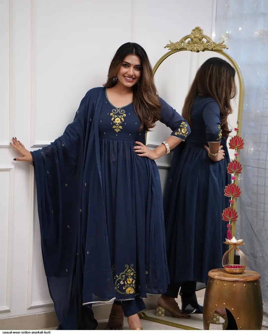 casual wear cotton anarkali kurti
