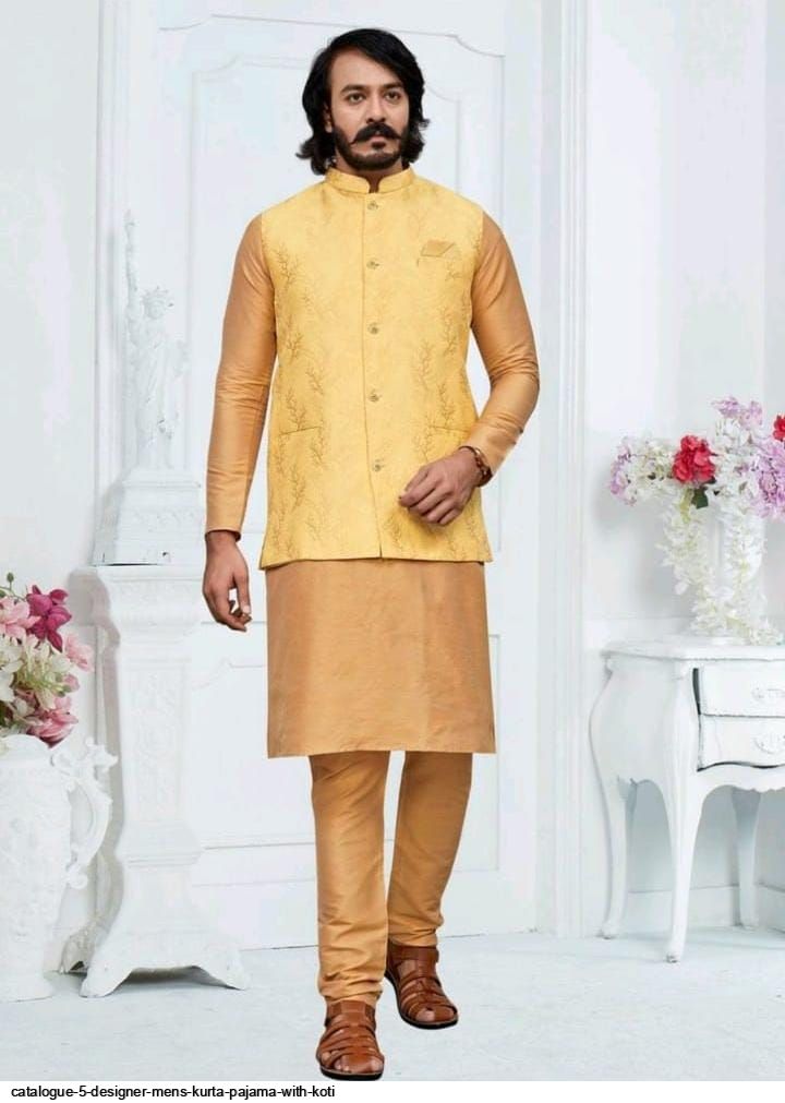 Kurta pajama koti discount design