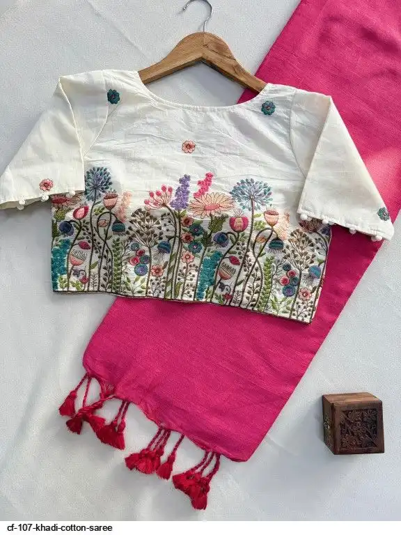 CF 107 KHADI COTTON SAREE 8