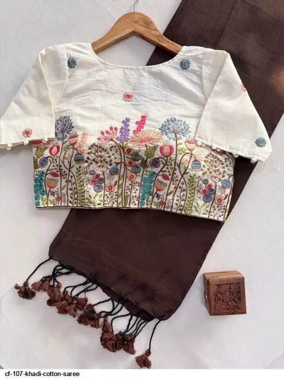 CF 107 KHADI COTTON SAREE 11