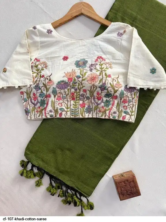 CF 107 KHADI COTTON SAREE 9