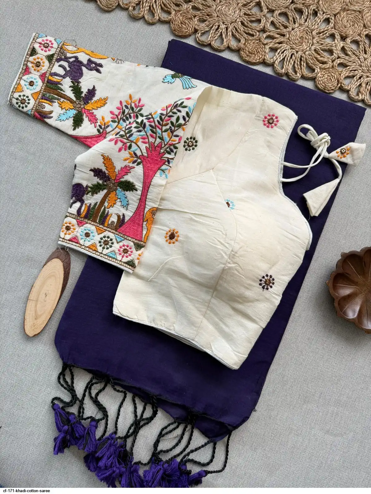 CF 171 KHADI COTTON SAREE D