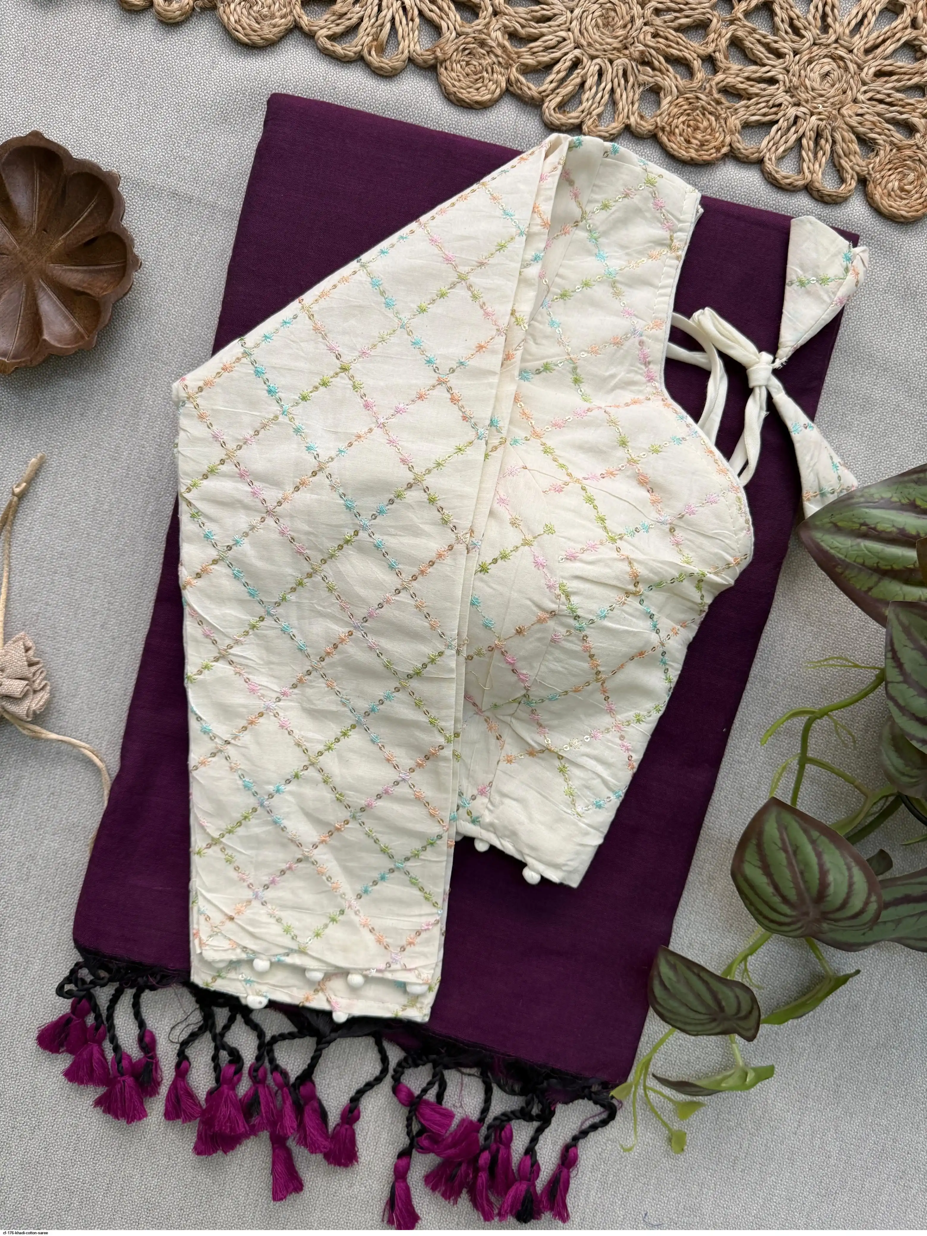 CF 176 KHADI COTTON SAREE C