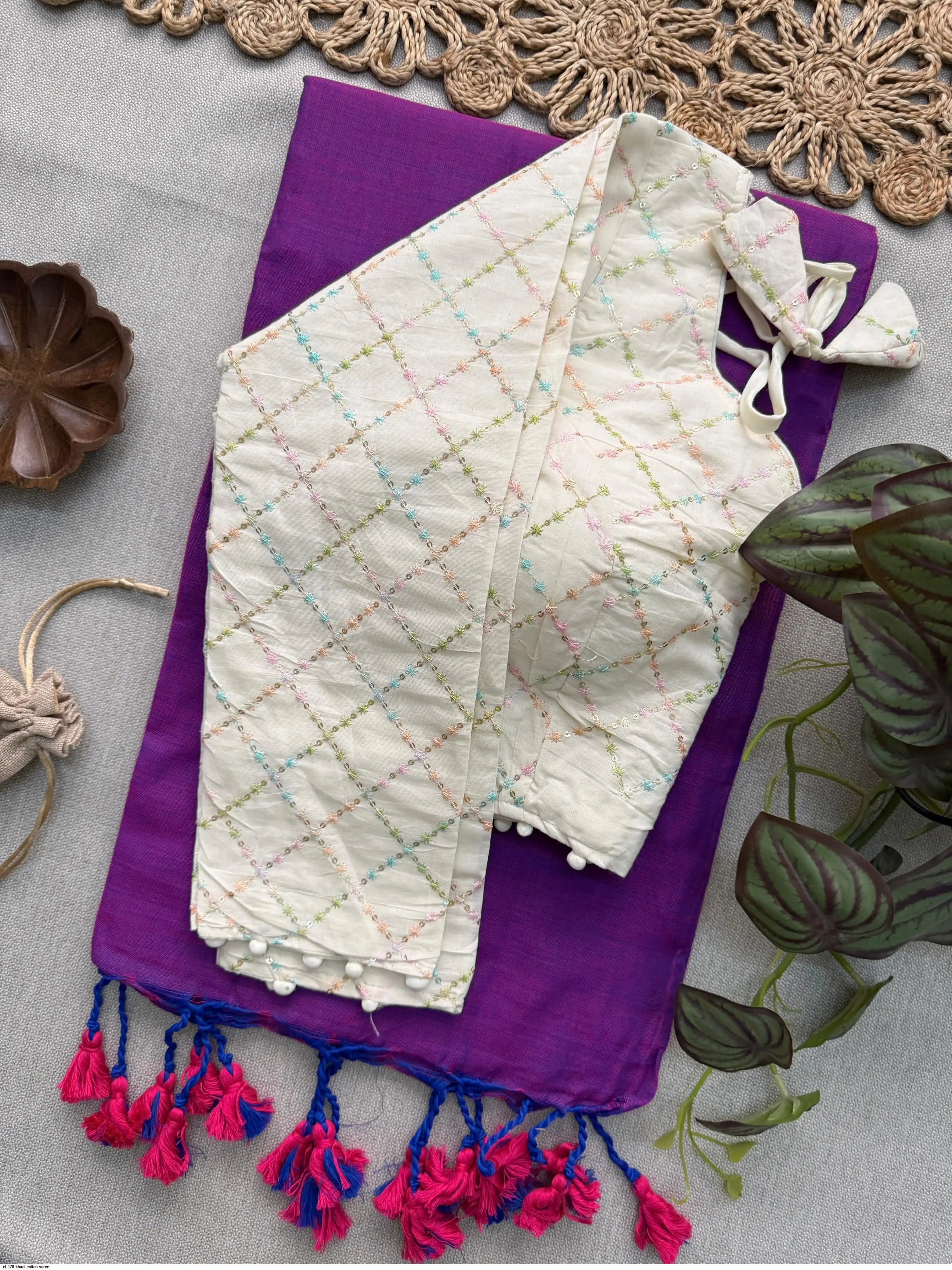 CF 176 KHADI COTTON SAREE E
