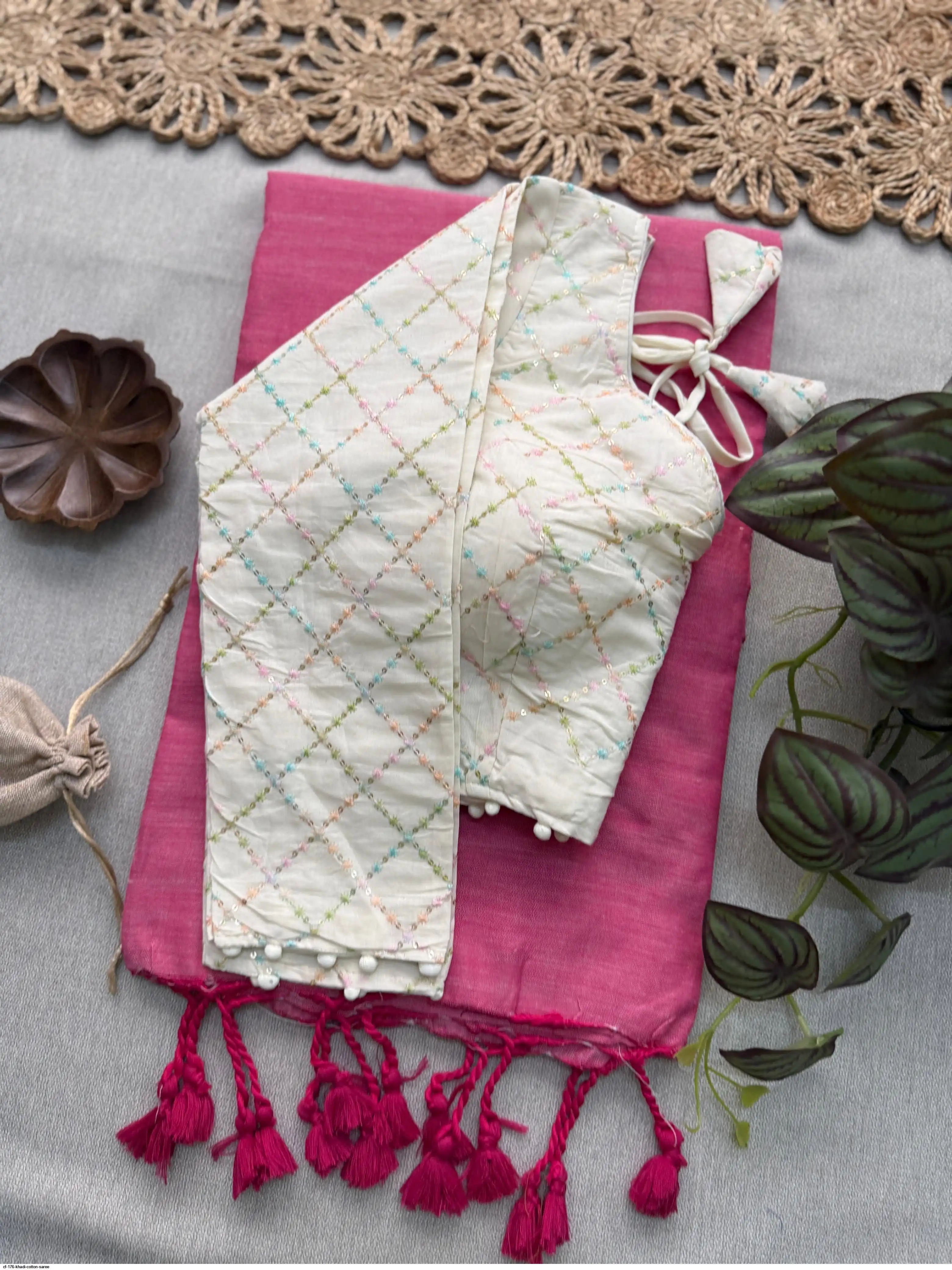 CF 176 KHADI COTTON SAREE F