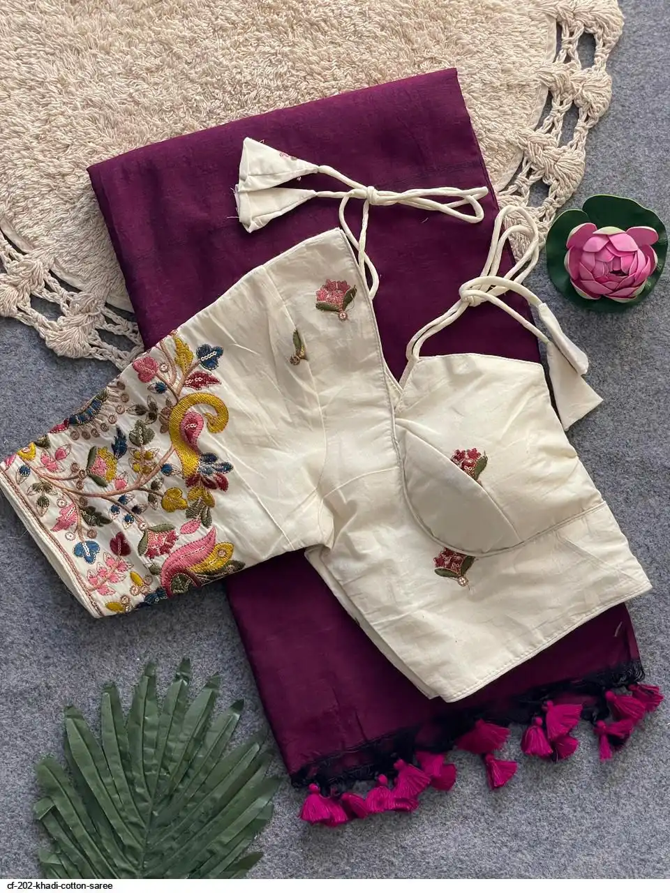 CF 202 KHADI COTTON SAREE H