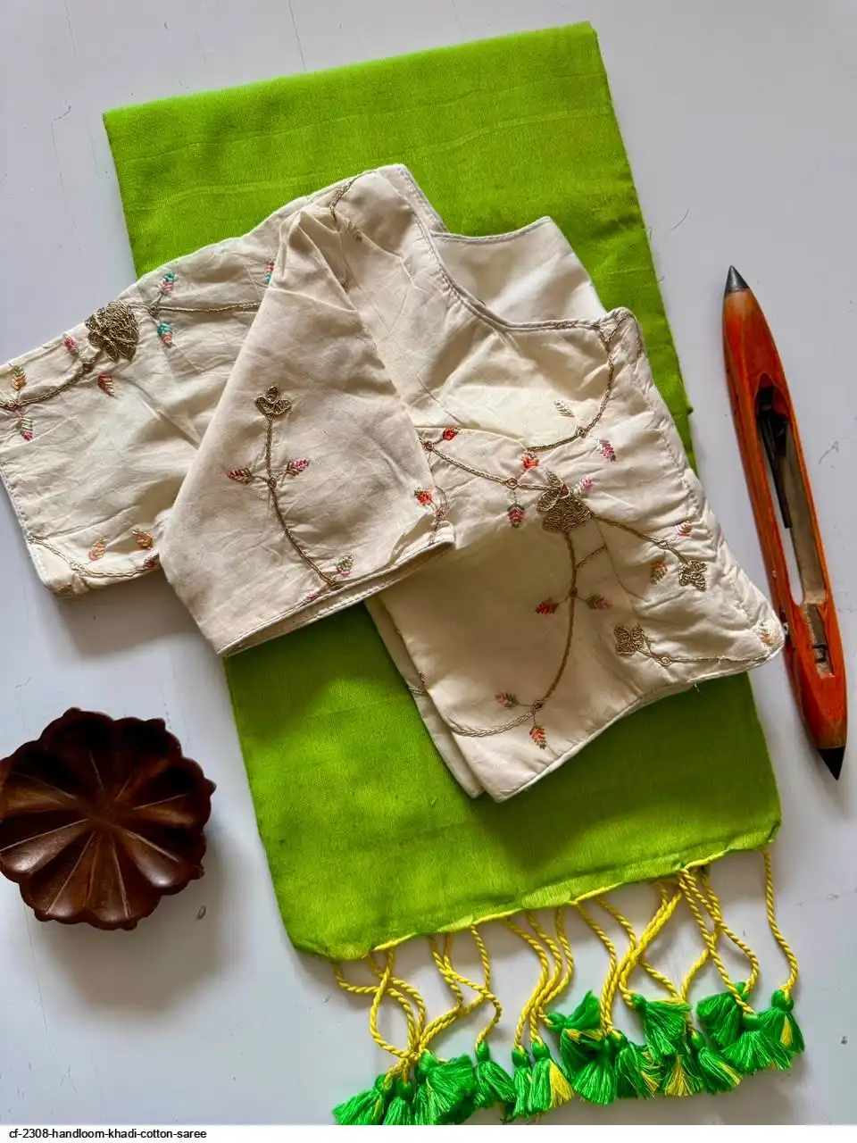 CF 2308 HANDLOOM KHADI COTTON SAREE 1