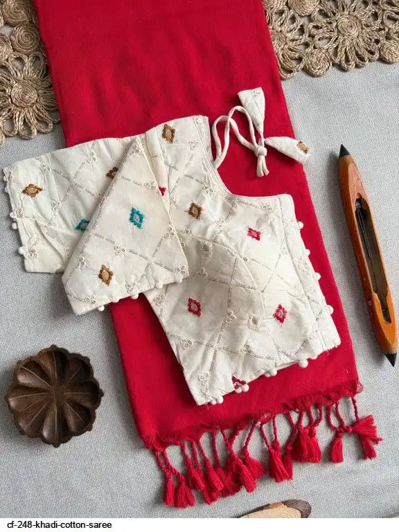 CF 248 KHADI COTTON SAREE 9