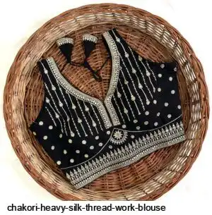 CHAKORI HEAVY SILK THREAD WORK BLOUSE M