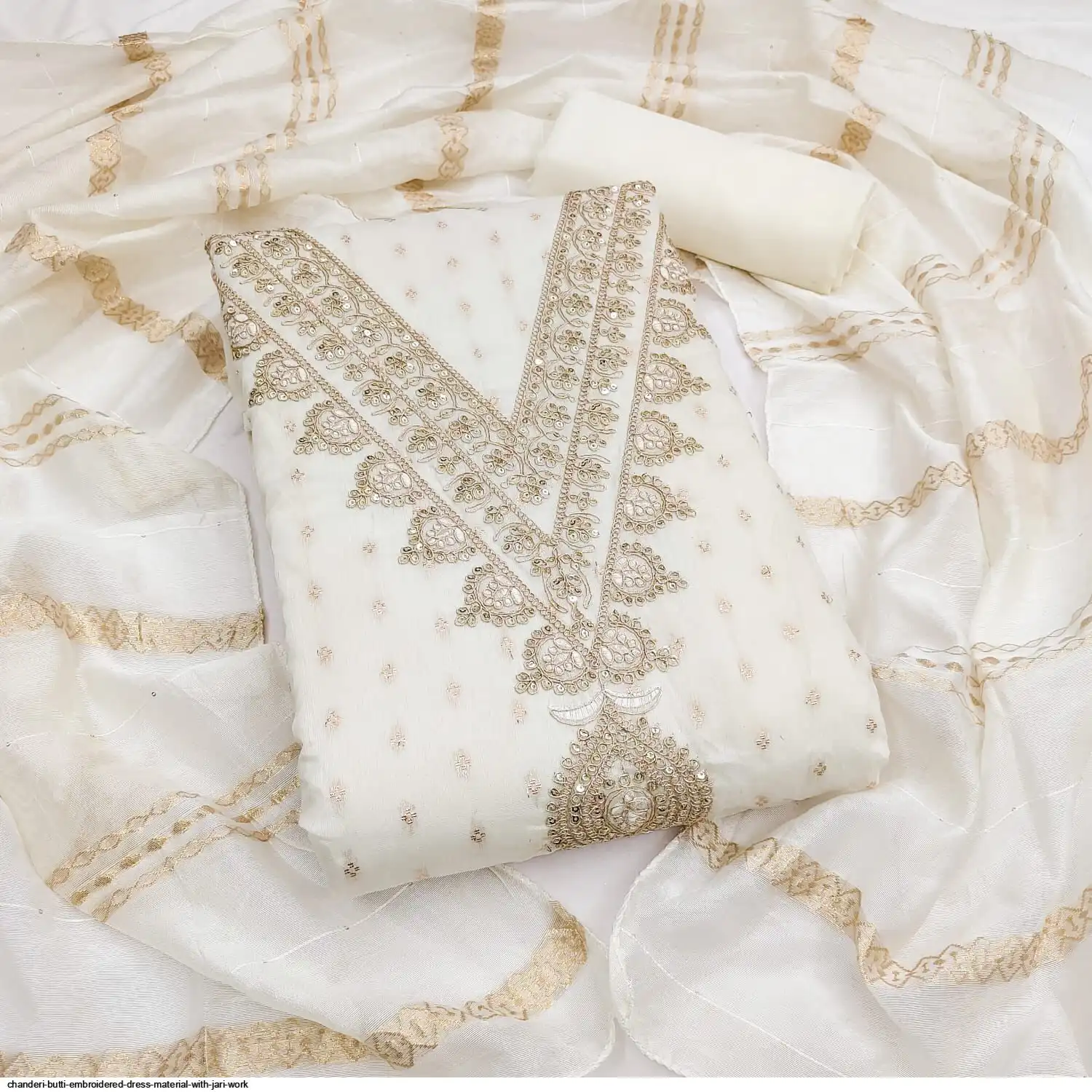 Chanderi Butti Dress Material Set BrandName Wholesale Chanderi Butti Dress Material Set BrandName Wholesale