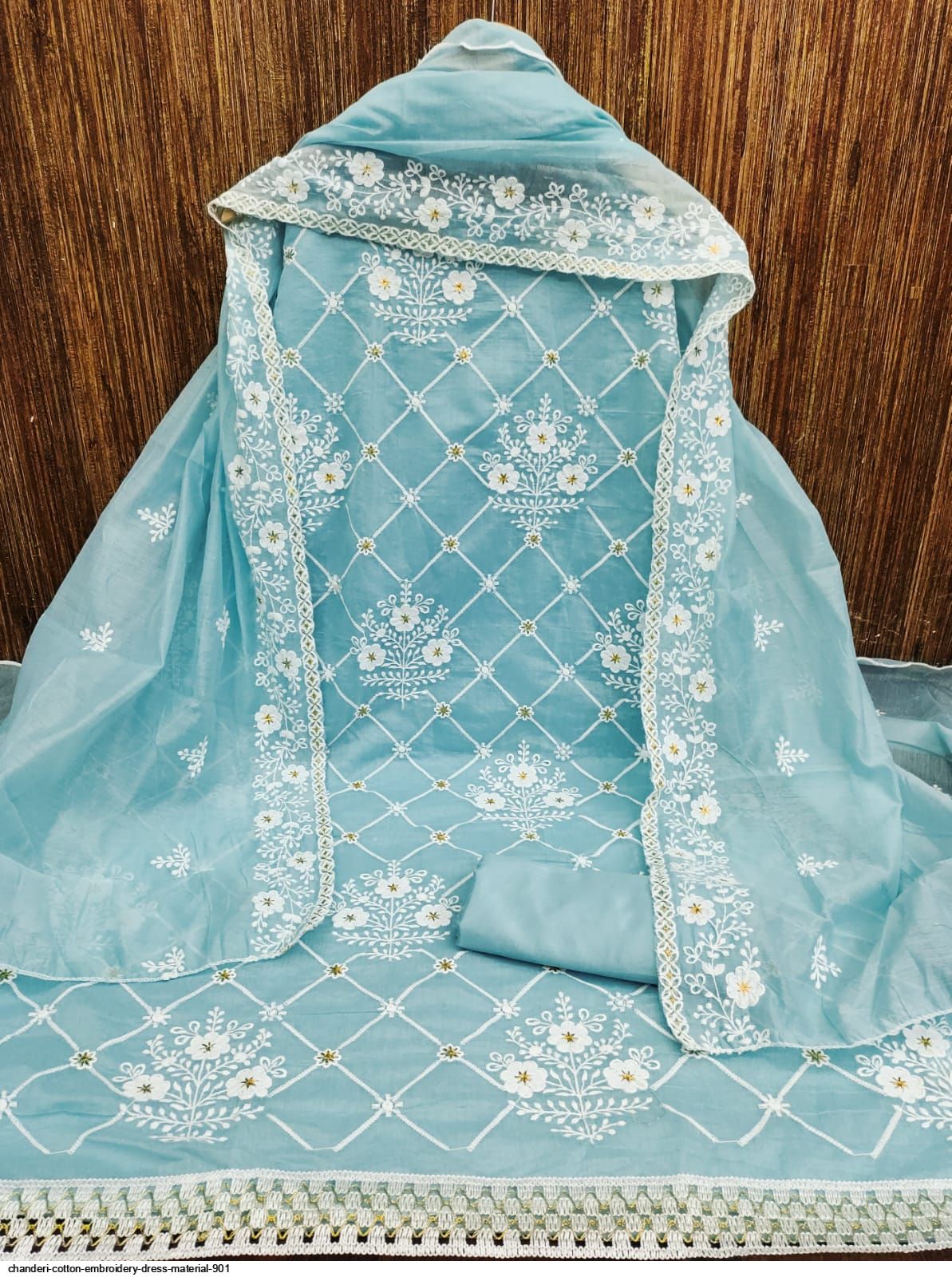 Chanderi Cotton Salwar Suit Dress Material | 33004A | Cilory.com