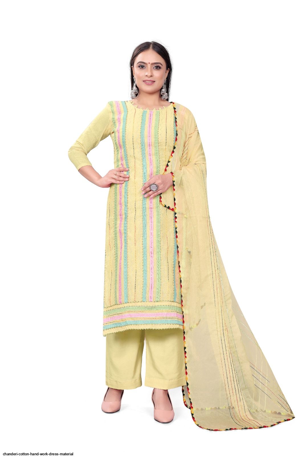 chanderi-cotton-hand-work-dress material