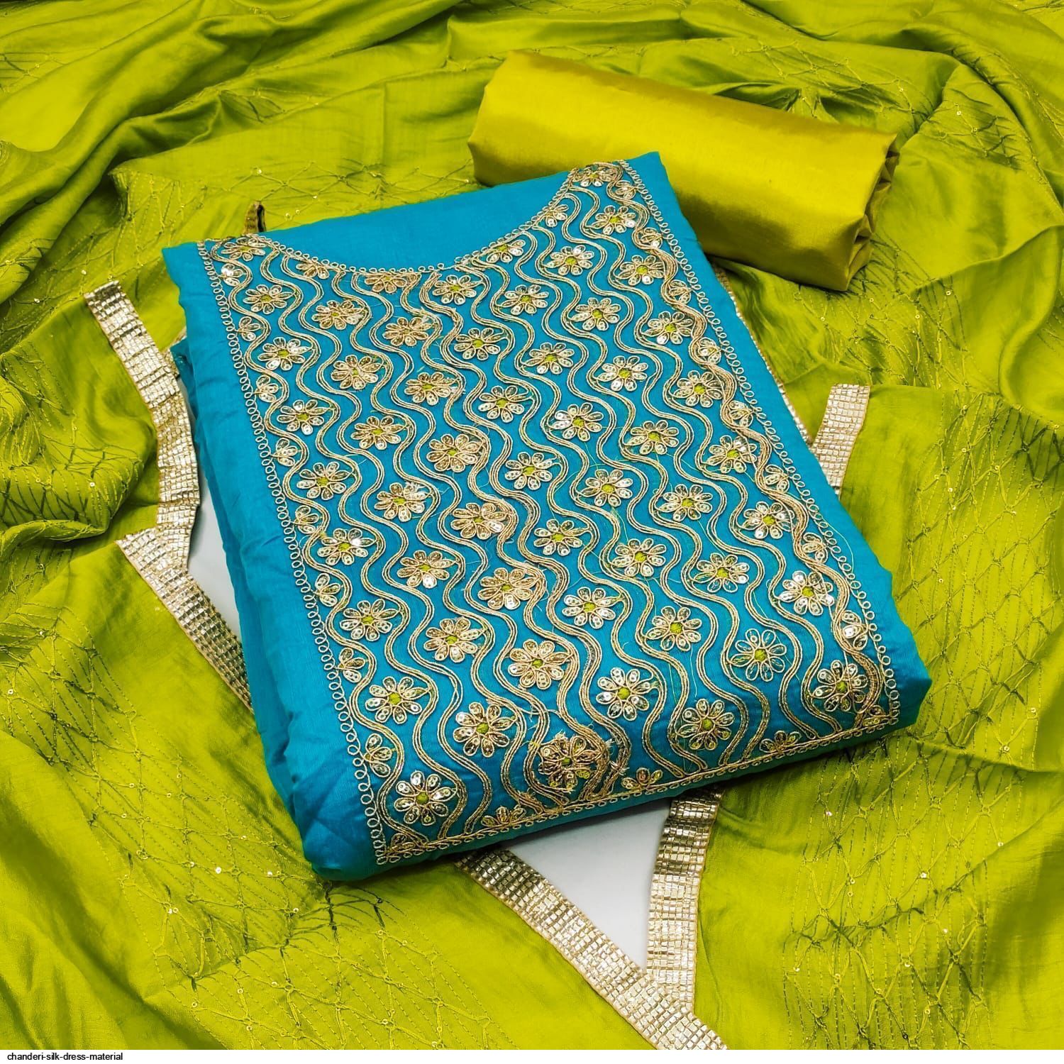 CHANDERI SILK DRESS MATERIAL