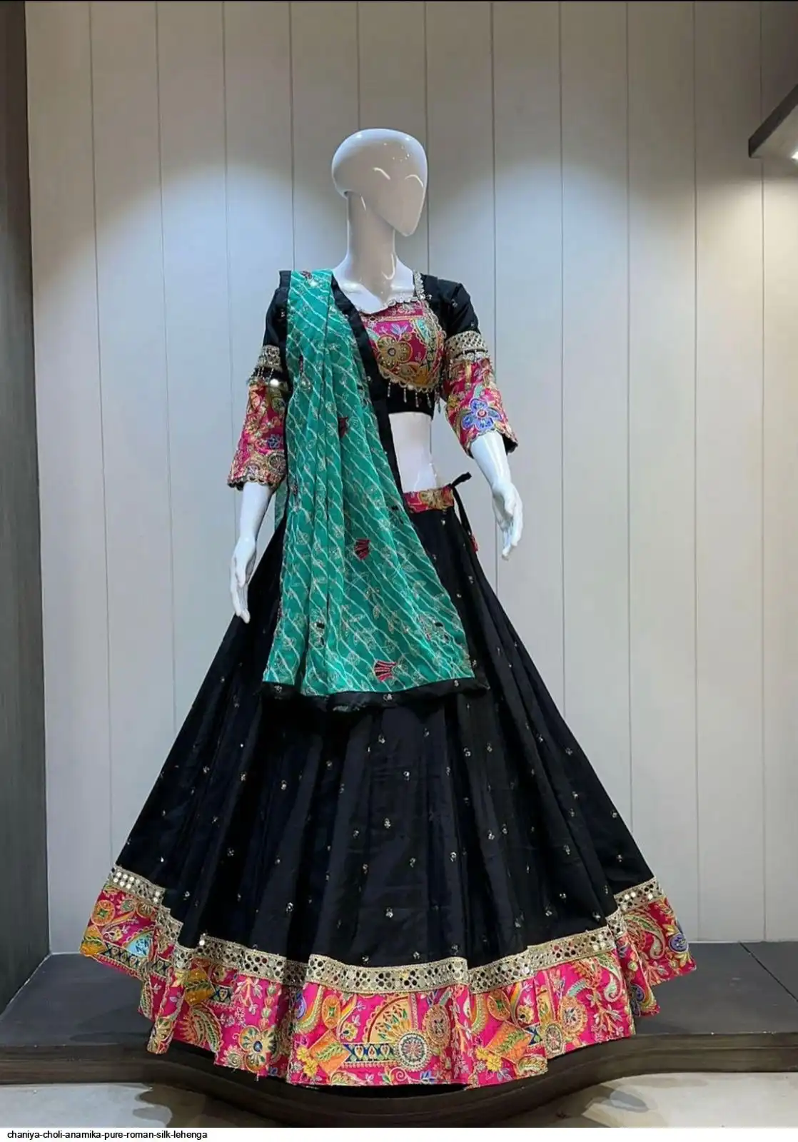 CHANIYA CHOLI ANAMIKA PURE ROMAN SILK LEHENGA 5