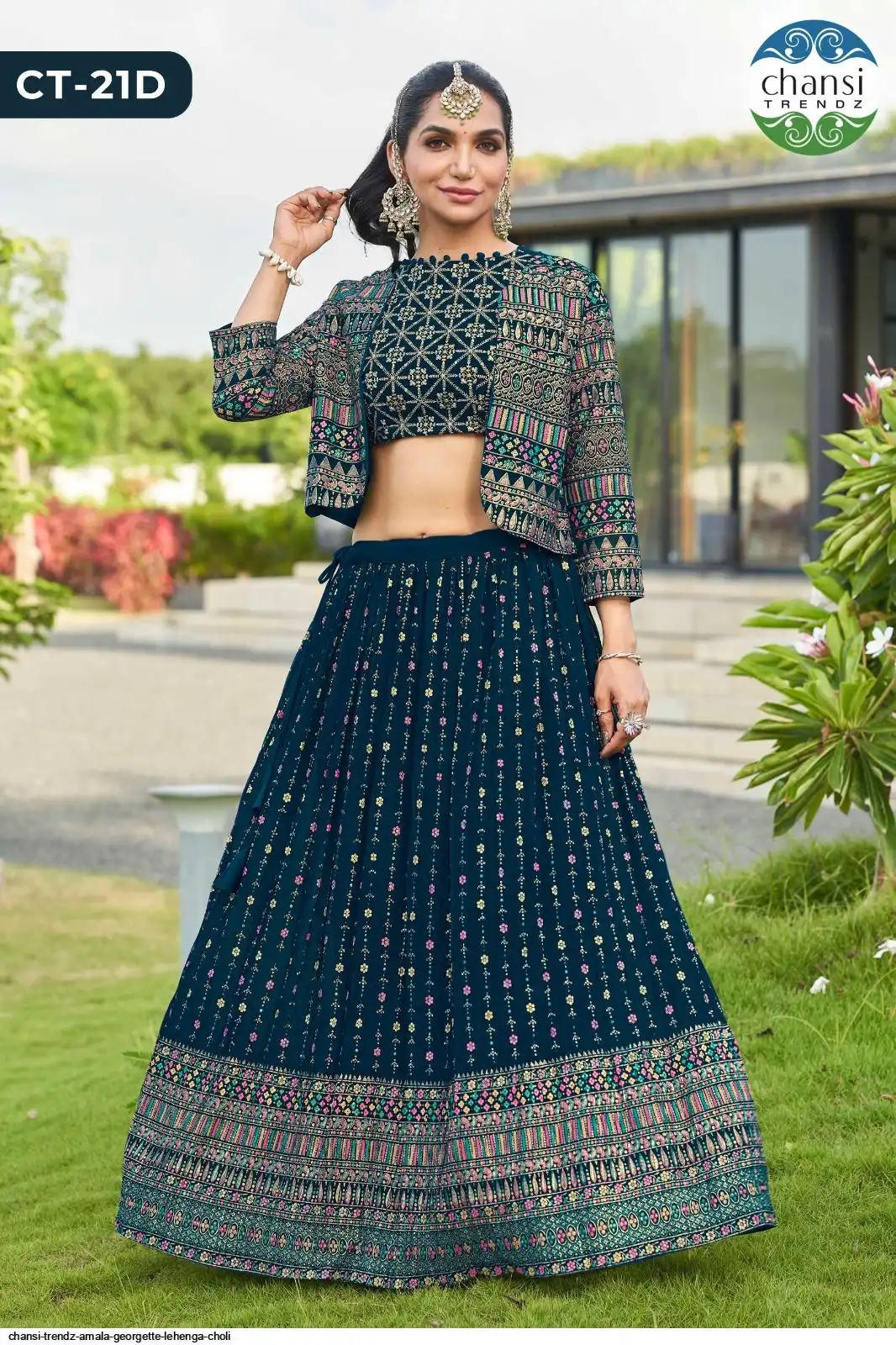 CHANSI TRENDZ AMALA GEORGETTE LEHENGA CHOLI D