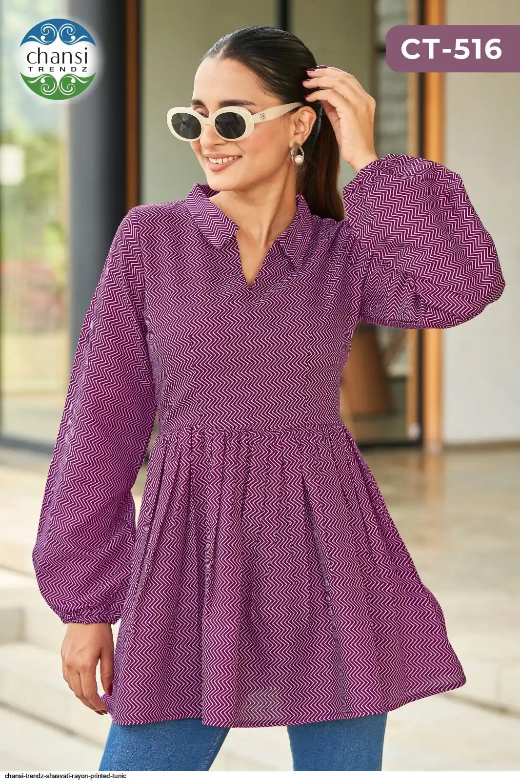 CHANSI TRENDZ SHASVATI RAYON PRINTED TUNIC 516