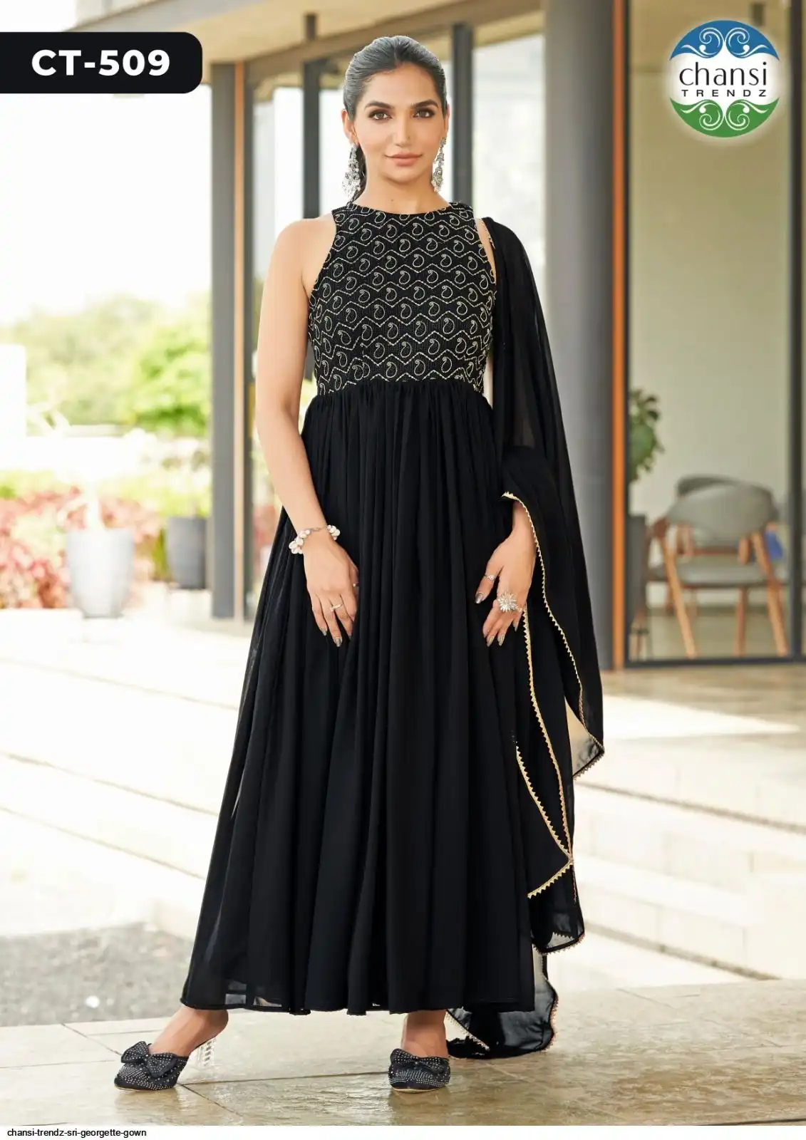 CHANSI TRENDZ SRI GEORGETTE GOWN 509