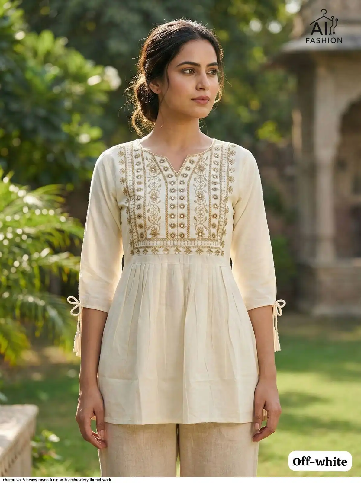 CHARMI VOL 5 HEAVY RAYON TUNIC WITH EMBROIDERY THREAD WORK H