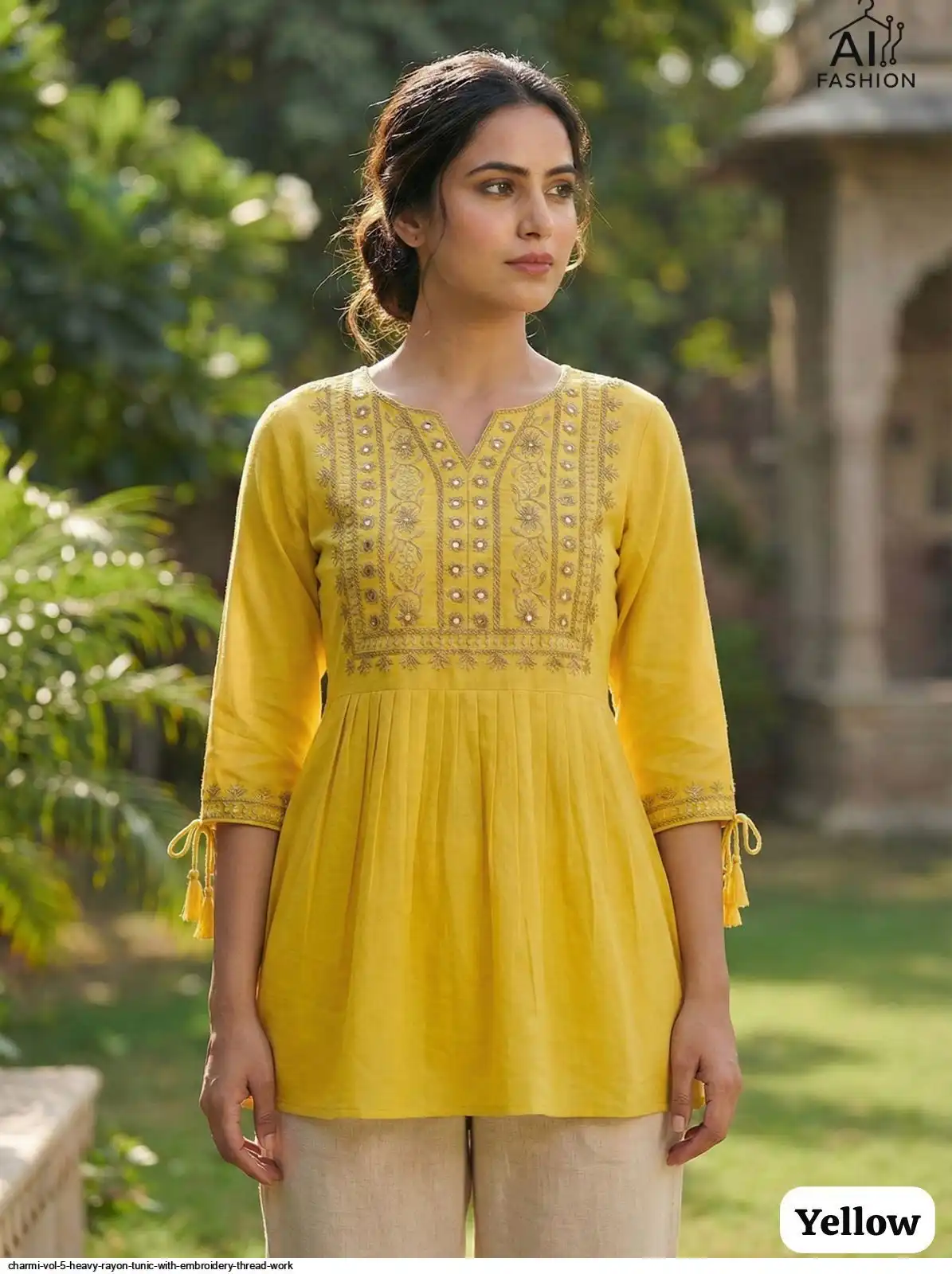 CHARMI VOL 5 HEAVY RAYON TUNIC WITH EMBROIDERY THREAD WORK E
