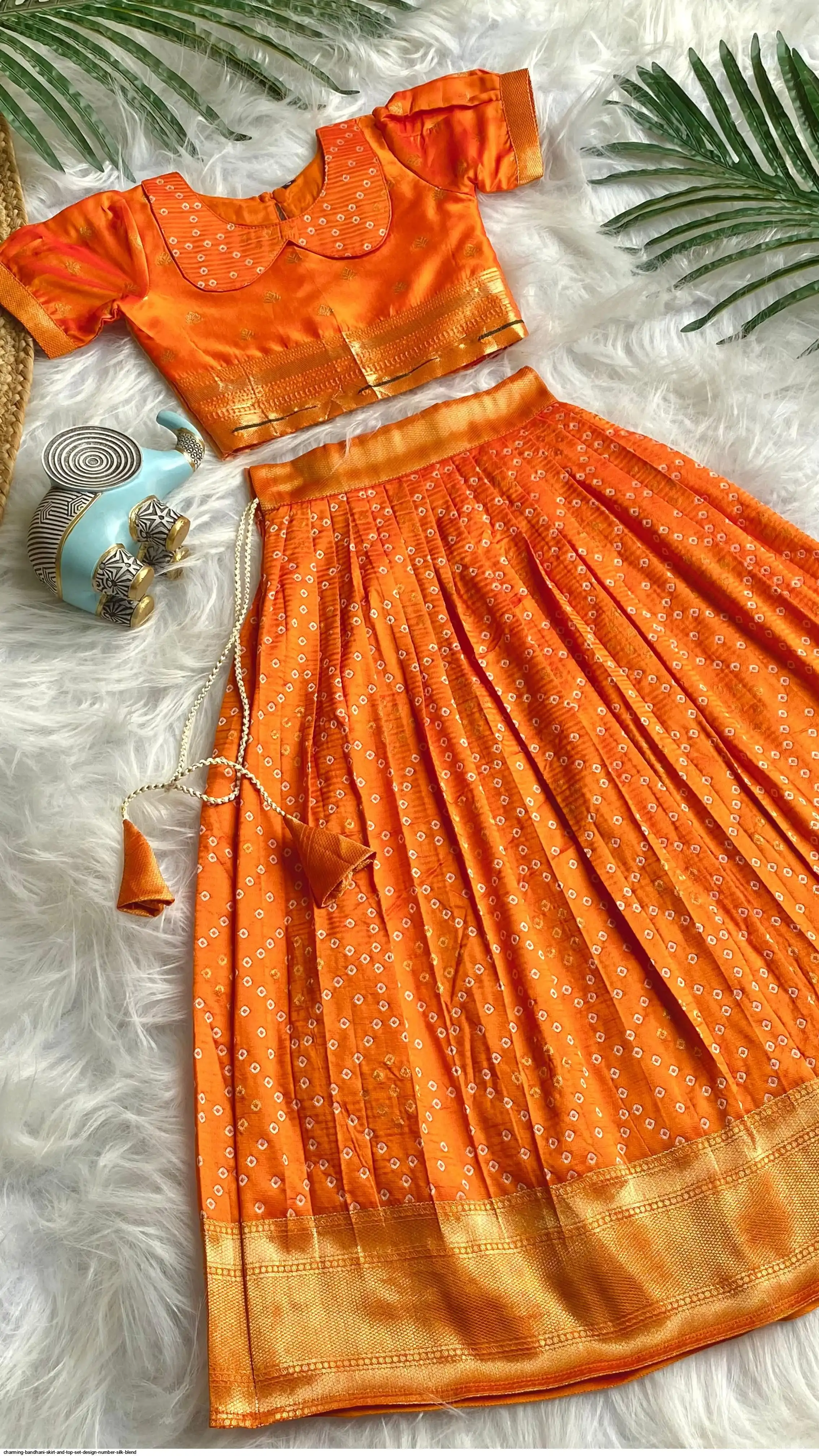 CHARMING BANDHANI SKIRT AND TOP SET DESIGN NUMBER SILK BLEND 2