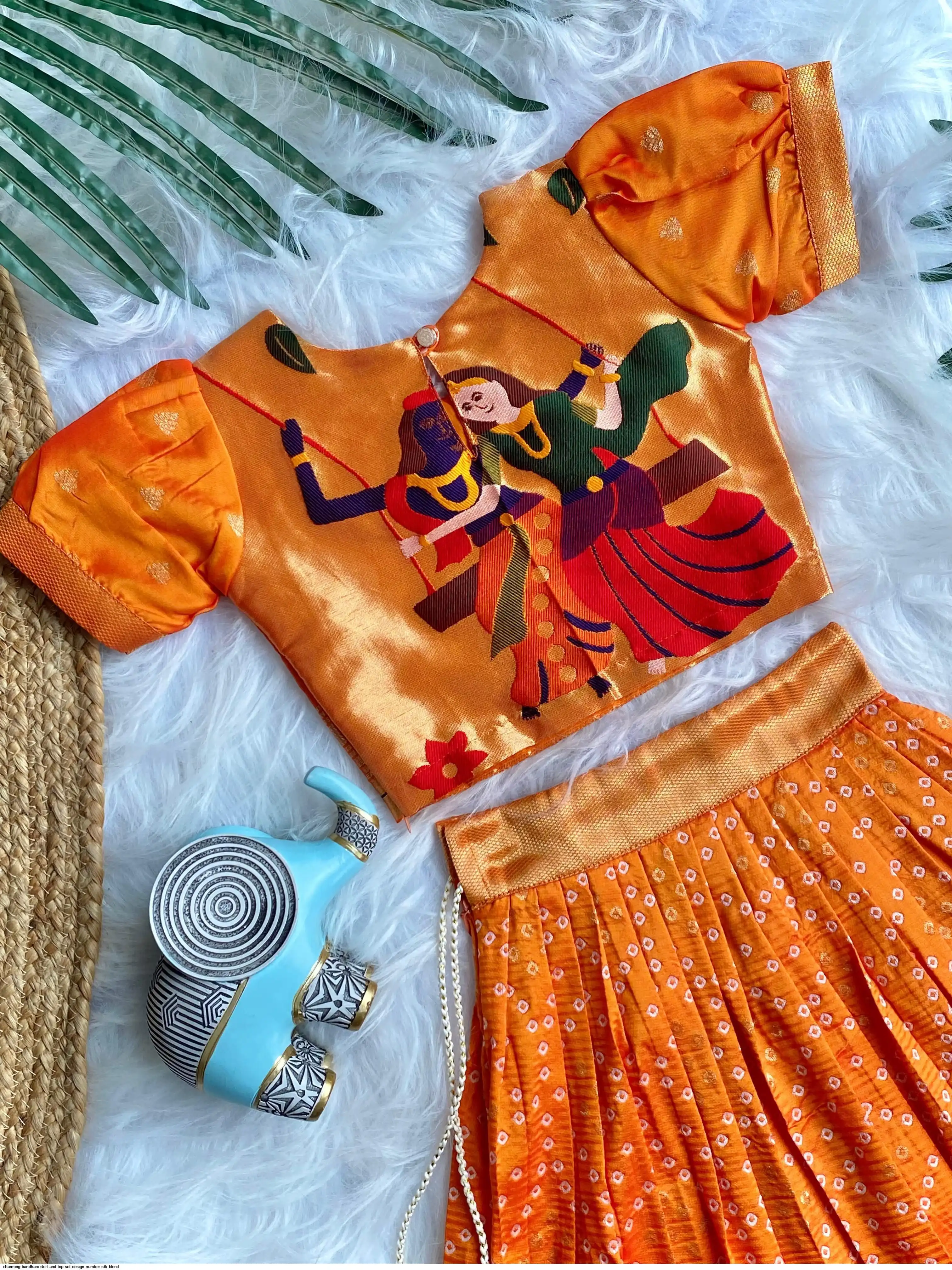 CHARMING BANDHANI SKIRT AND TOP SET DESIGN NUMBER SILK BLEND 6