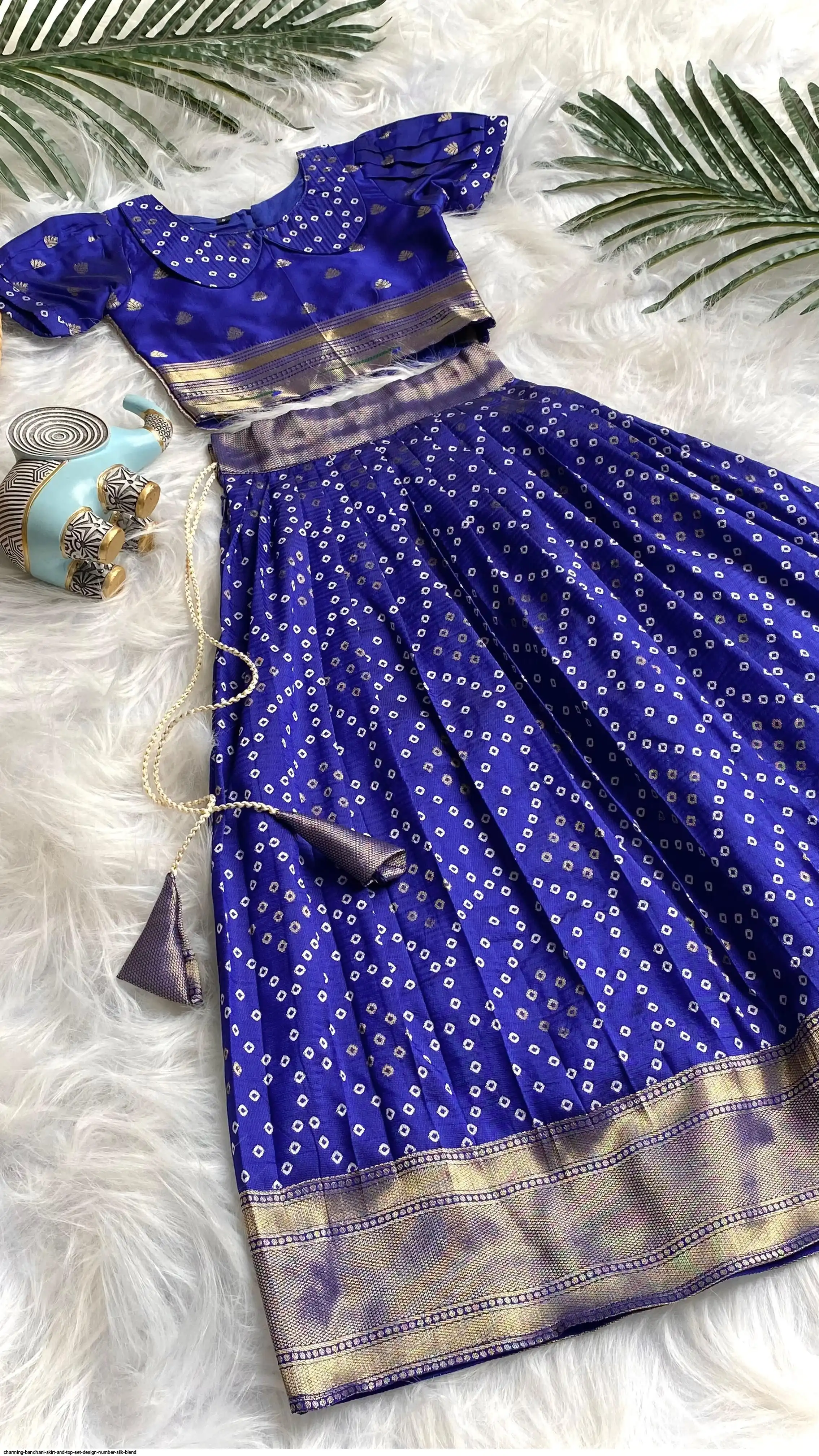 CHARMING BANDHANI SKIRT AND TOP SET DESIGN NUMBER SILK BLEND 5
