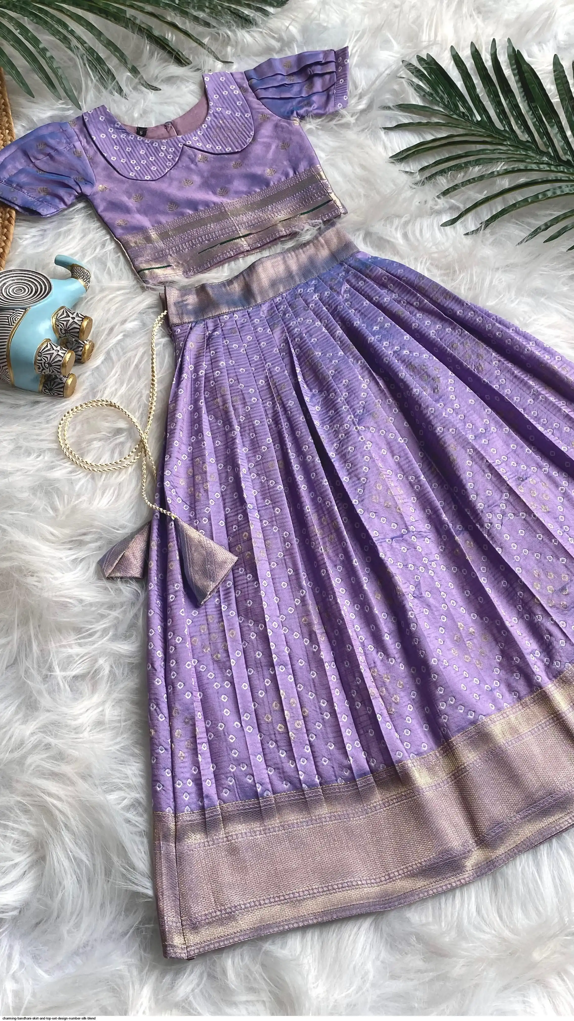CHARMING BANDHANI SKIRT AND TOP SET DESIGN NUMBER SILK BLEND 7