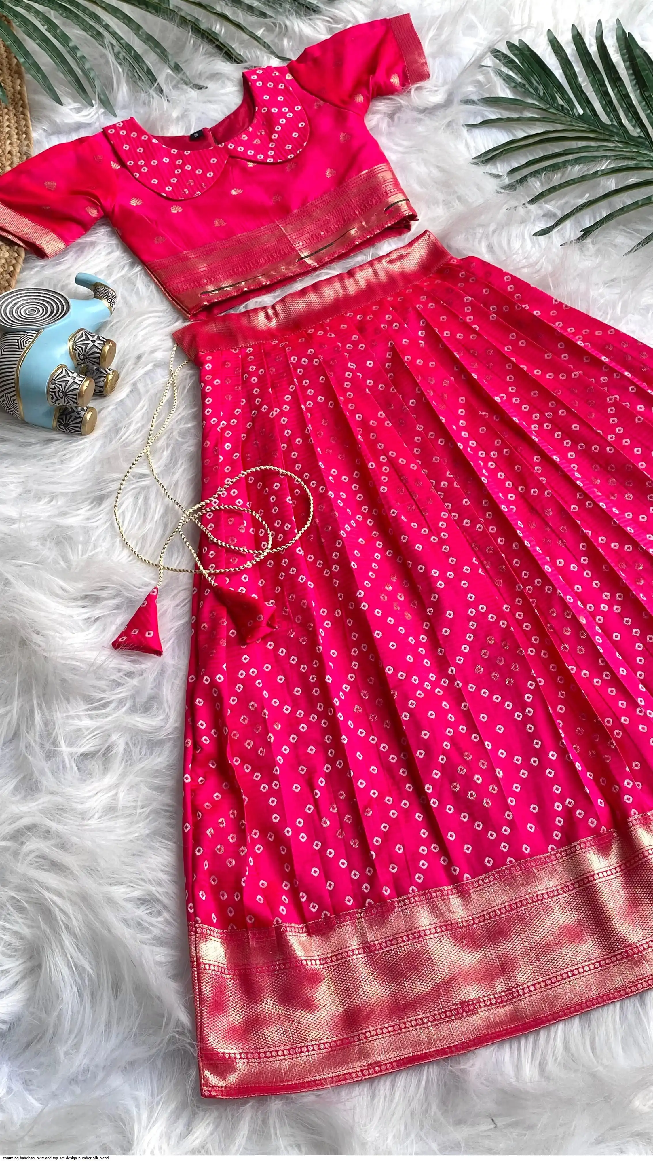 CHARMING BANDHANI SKIRT AND TOP SET DESIGN NUMBER SILK BLEND 8