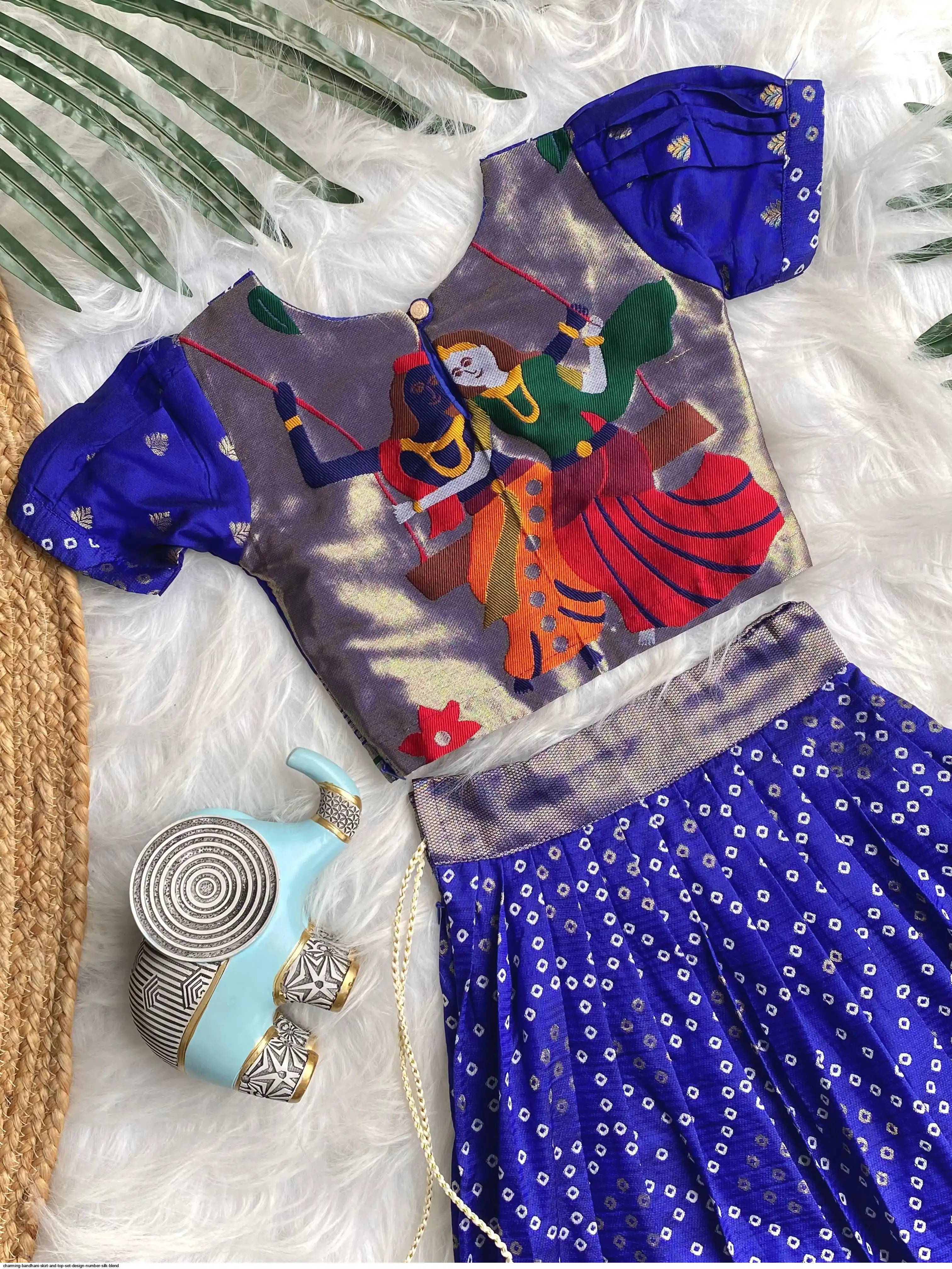 CHARMING BANDHANI SKIRT AND TOP SET DESIGN NUMBER SILK BLEND 9