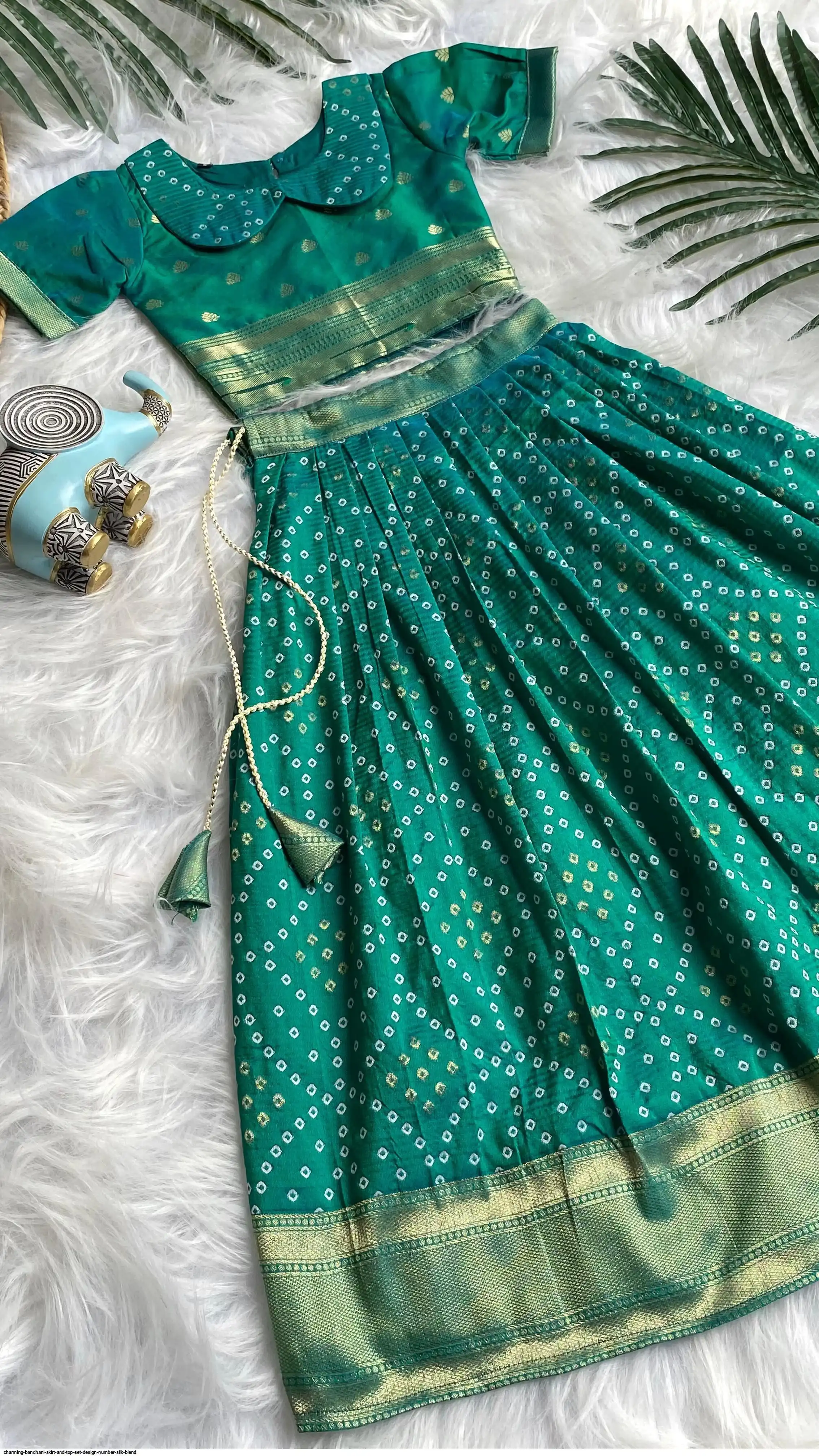 CHARMING BANDHANI SKIRT AND TOP SET DESIGN NUMBER SILK BLEND 10