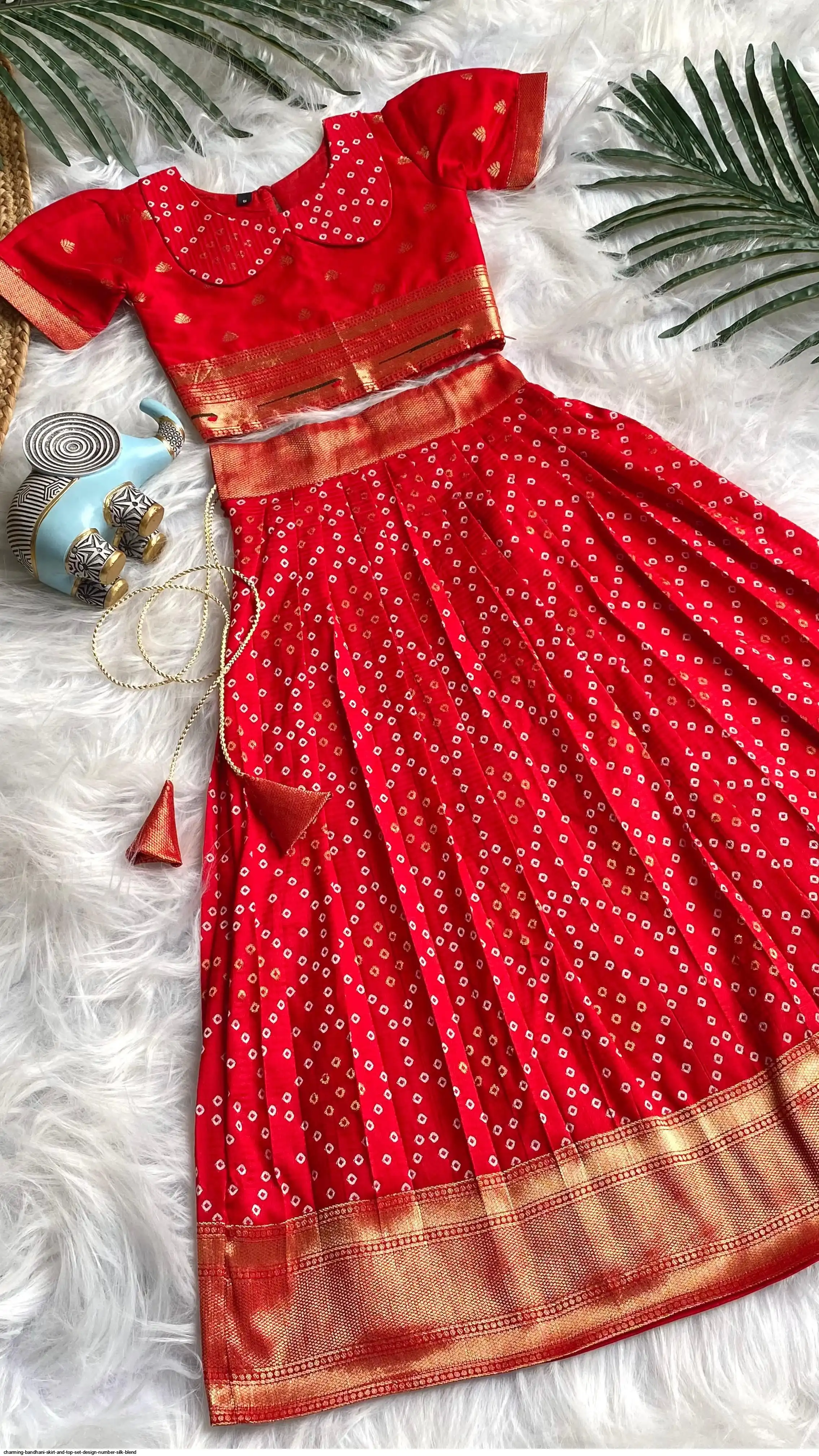 CHARMING BANDHANI SKIRT AND TOP SET DESIGN NUMBER SILK BLEND 11
